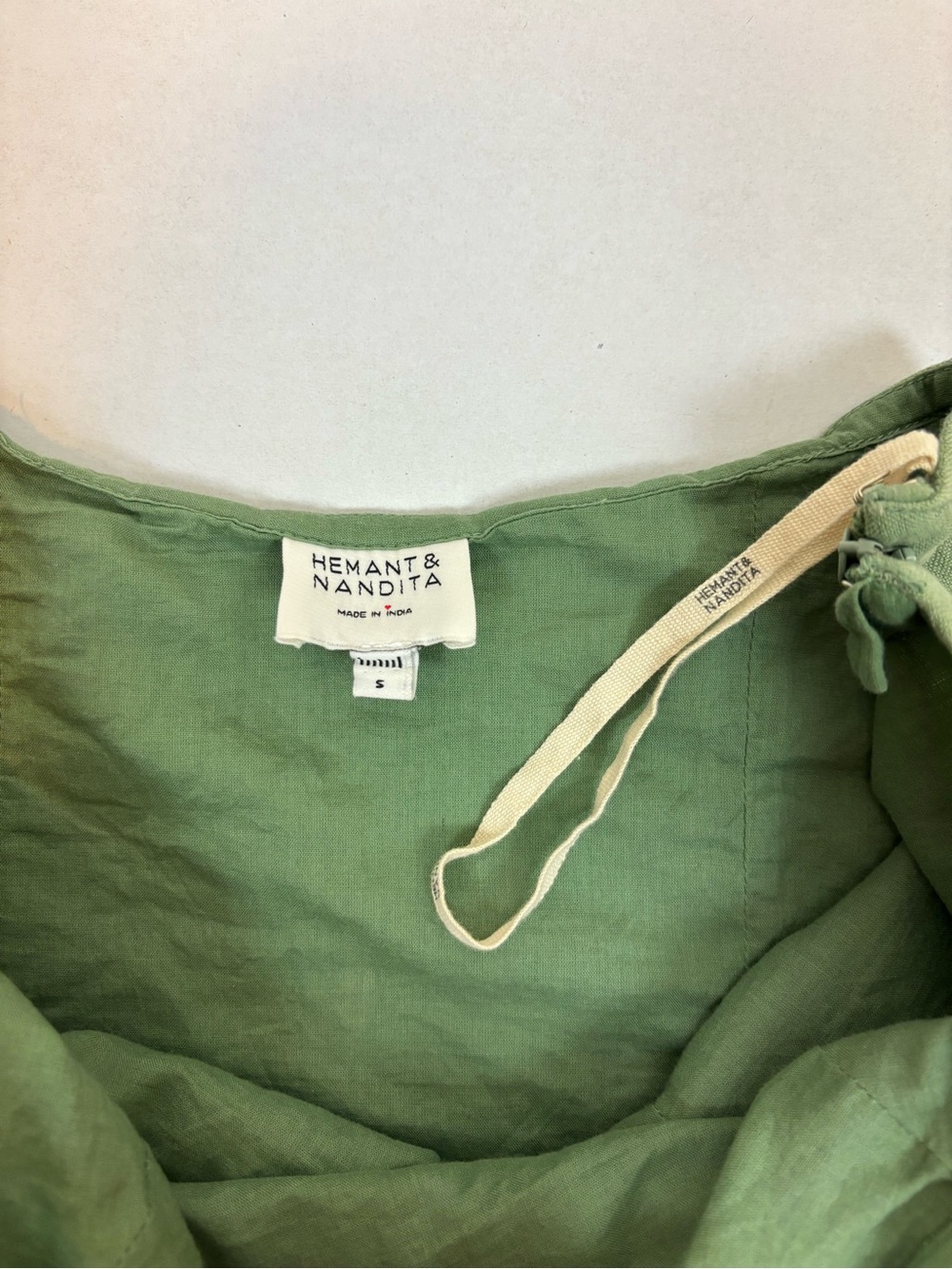 HEMANT AND NANDITA Strapless Top in Green Size S - Picture 10 of 14